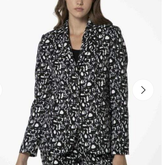 Caractere Single Breasted Blazer Jacket Scribble Print  Large - Picture 1 of 12